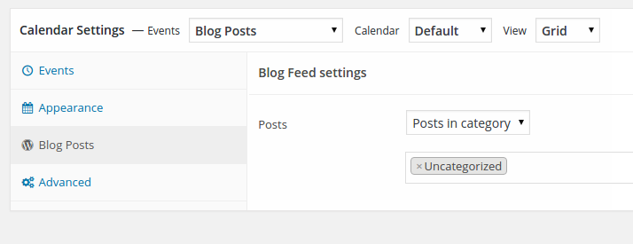 Blog Feed settings